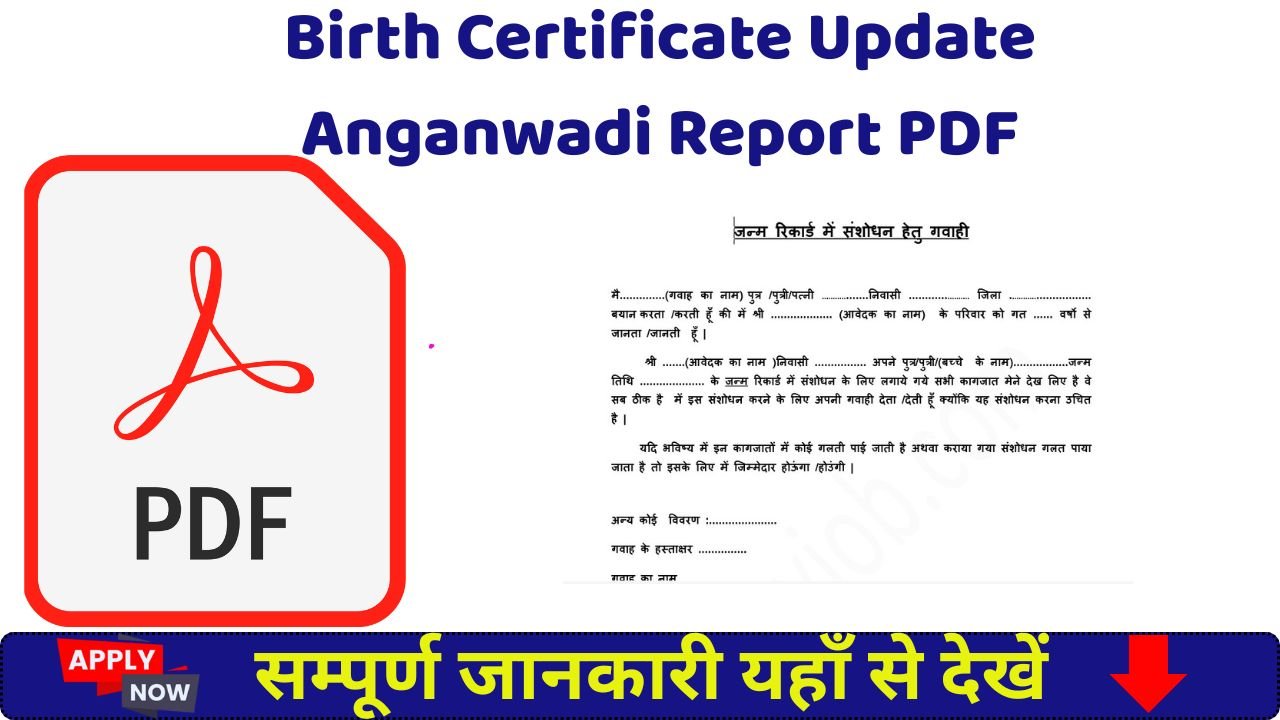 Birth Certificate Update Anganwadi Report PDF