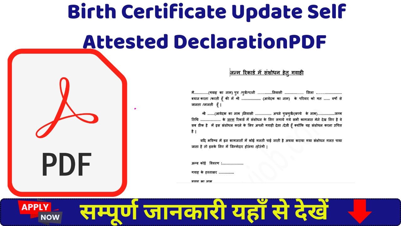 Birth Certificate Update Self Attested DeclarationPDF