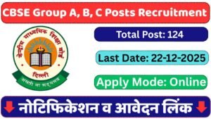 CBSE Group A, B, C Posts Recruitment 2025-26