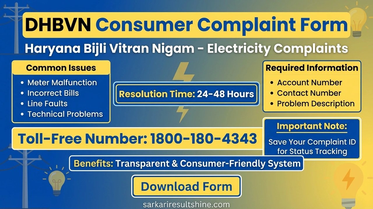 DHBVN CONSUMER COMPLAINT FORM