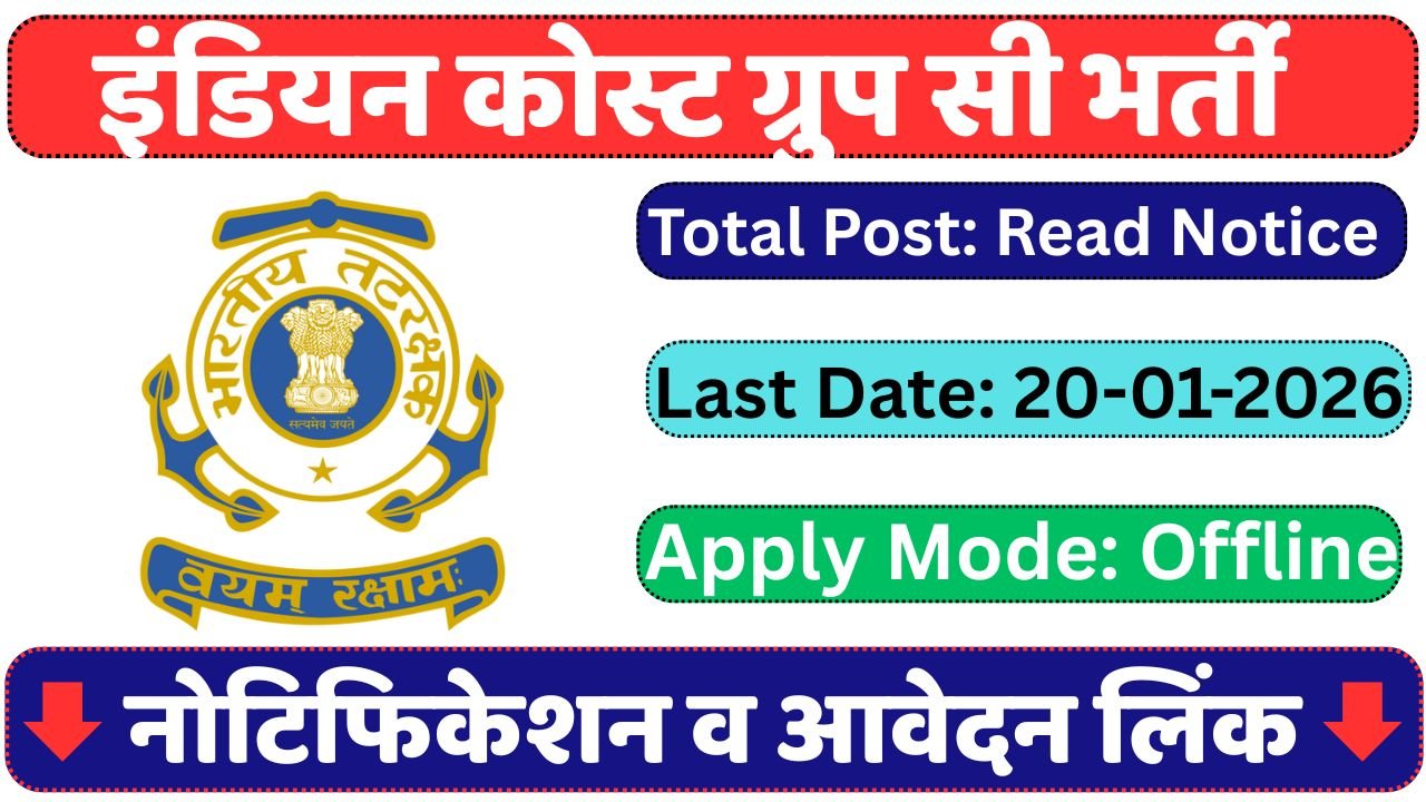 Indian Coast Group C Recruitment 2025-26