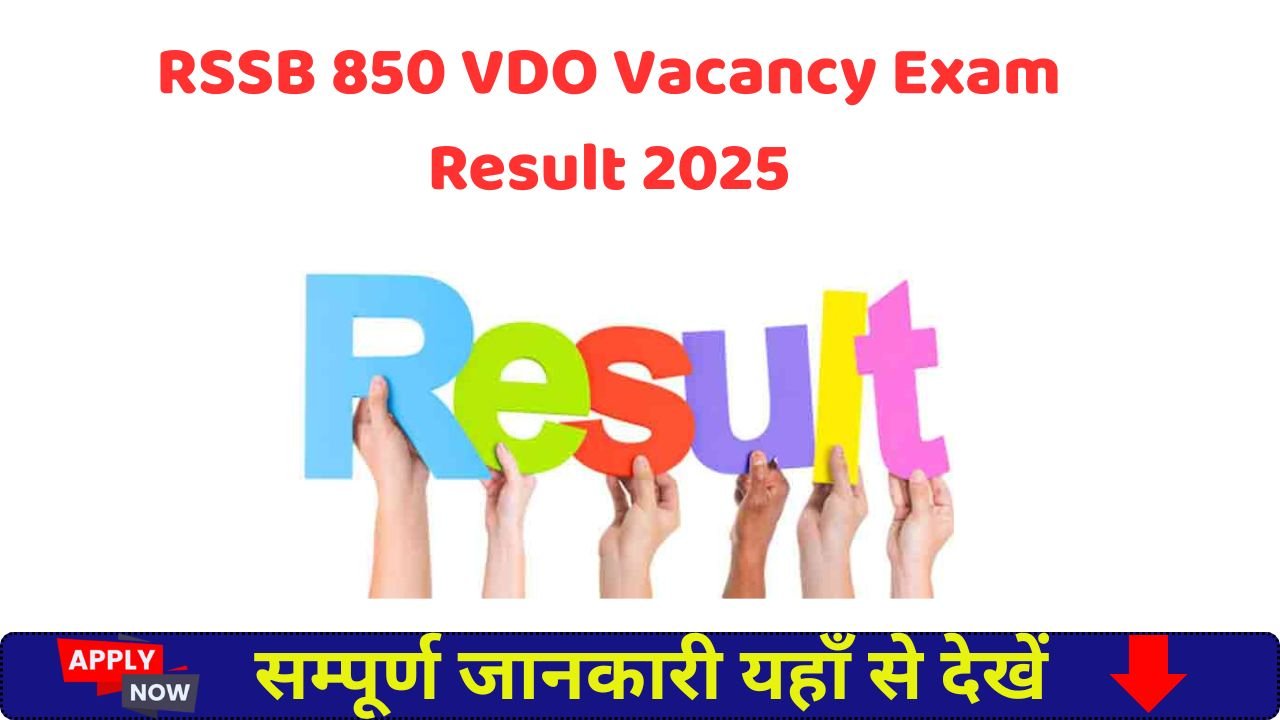 RSSB 850 VDO Vacancy Exam Result 2025