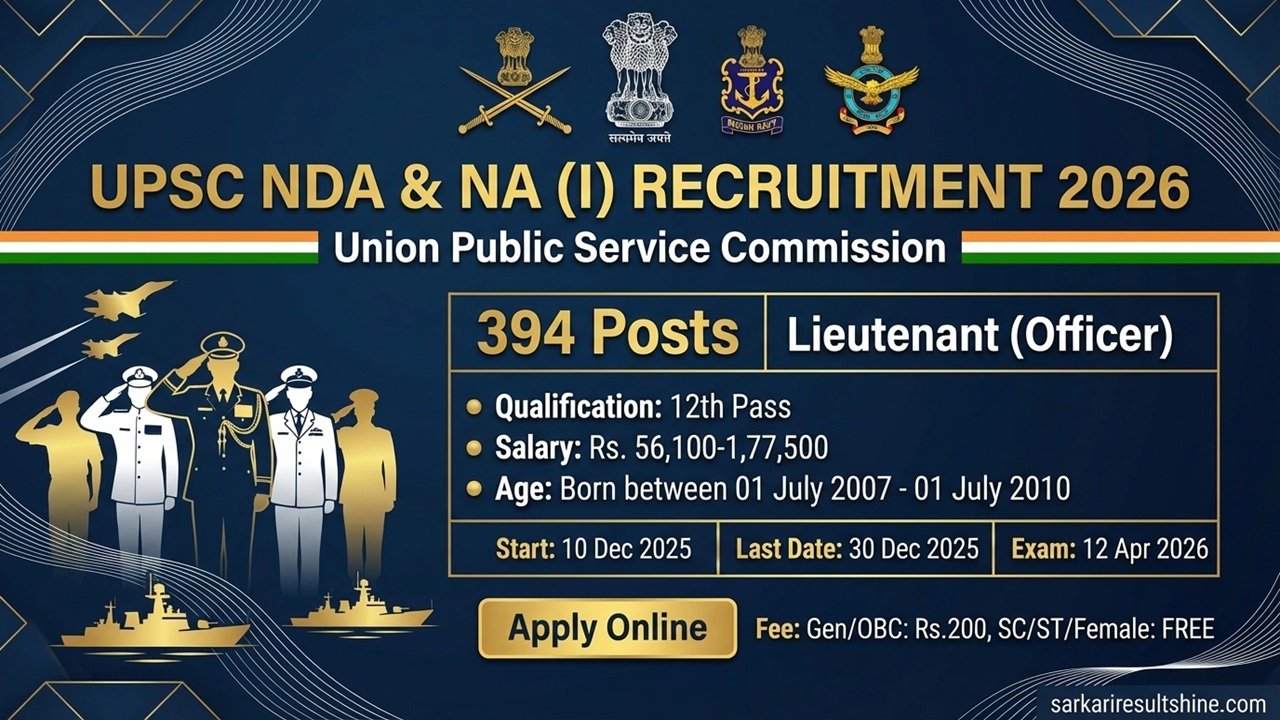 UPSC NDA Recruitment 2026