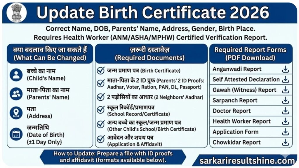 Sarkari Result Update Birth Certificate 2026 - Sarkari Result