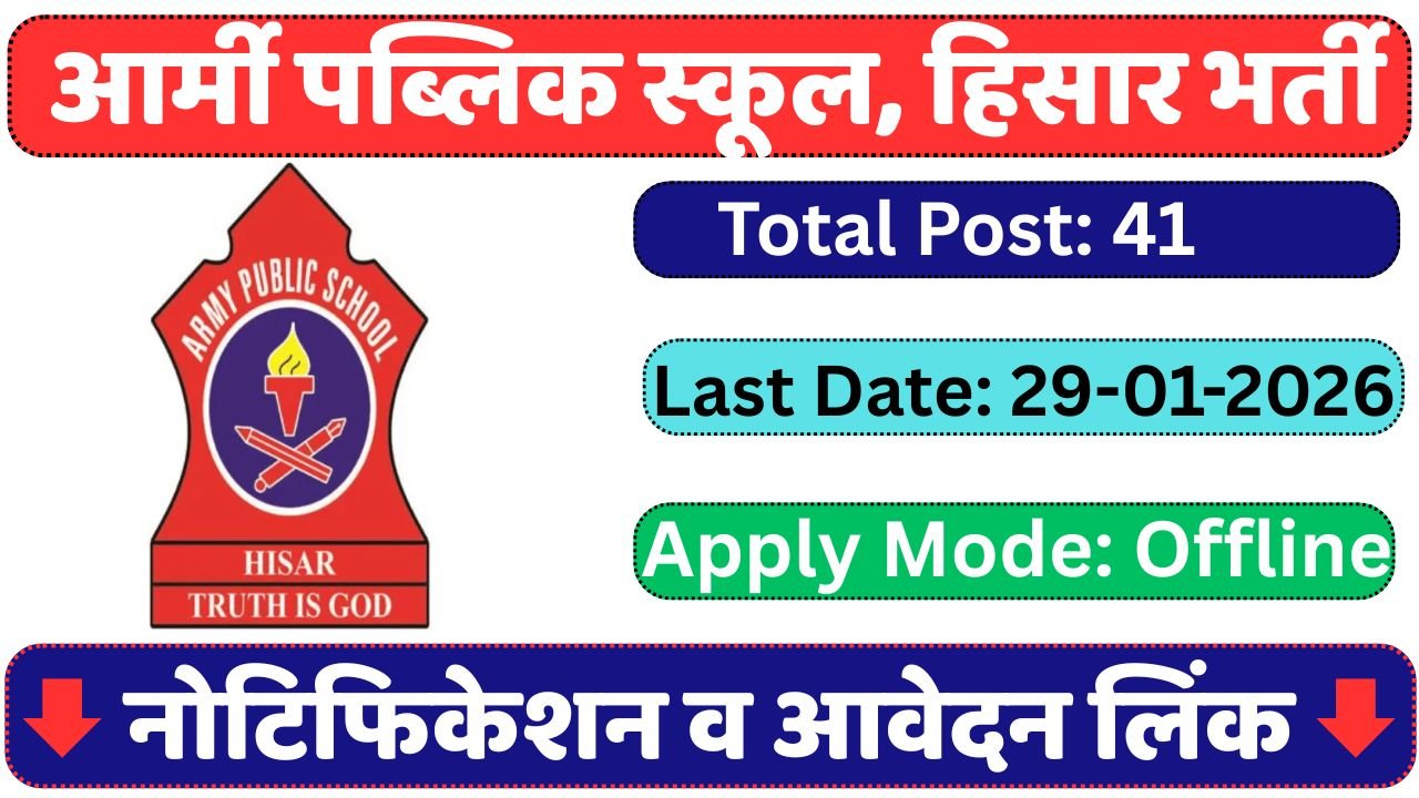 APS Hisar Recruitment 2026