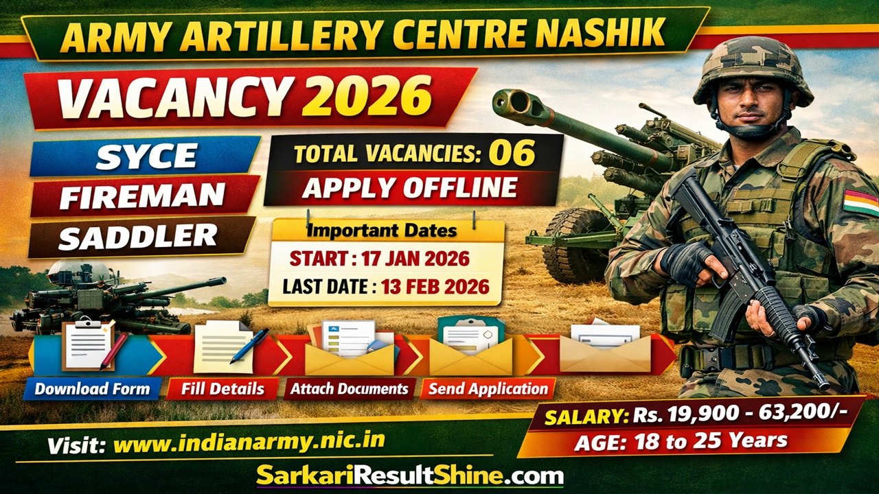 Army Artillery Centre Nashik Vacancy 2026
