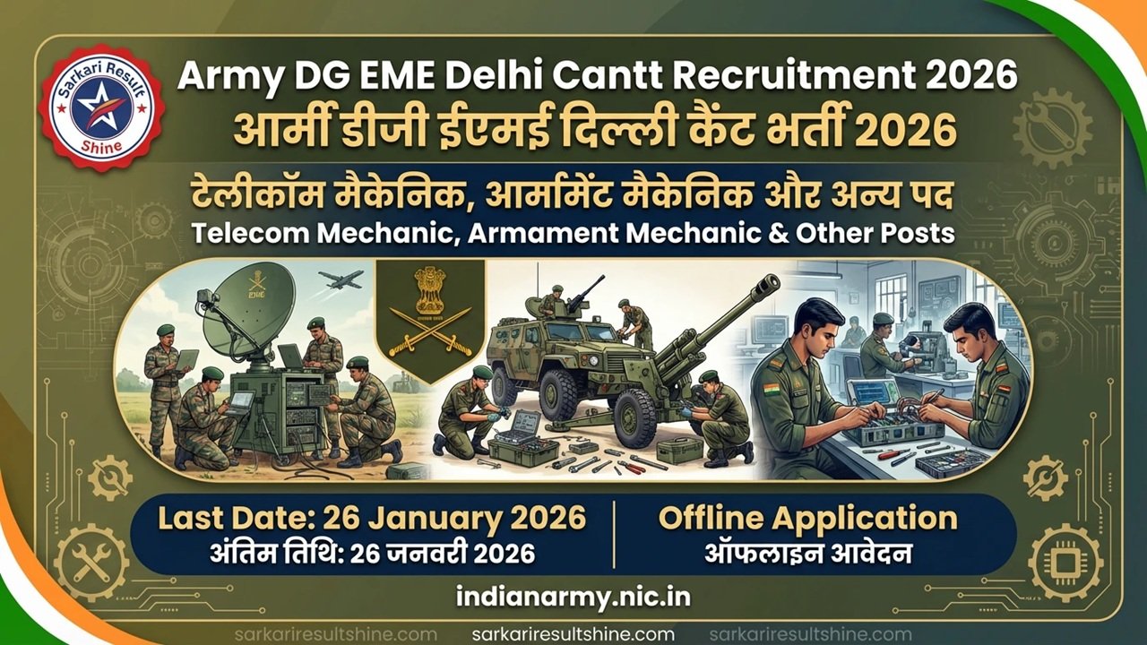 Army DG EME Delhi Cantt Recruitment 2026