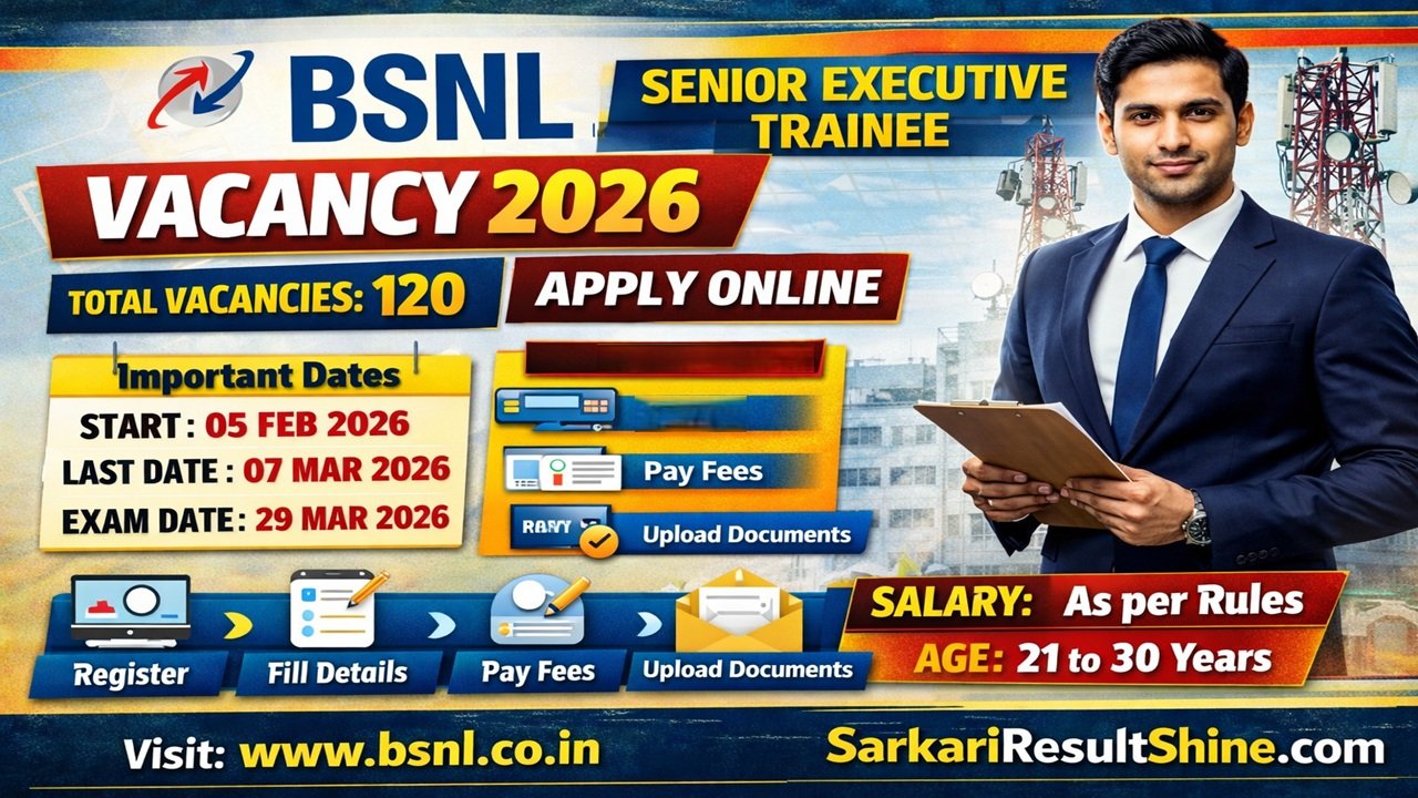 BSNL Senior Executive Trainee Vacancy 2026