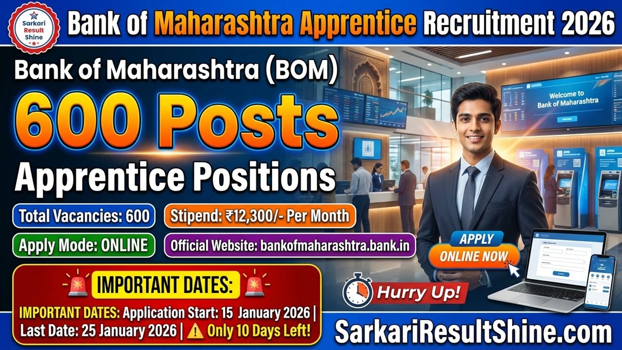 Bank of Maharashtra Apprentice Recruitment 2026