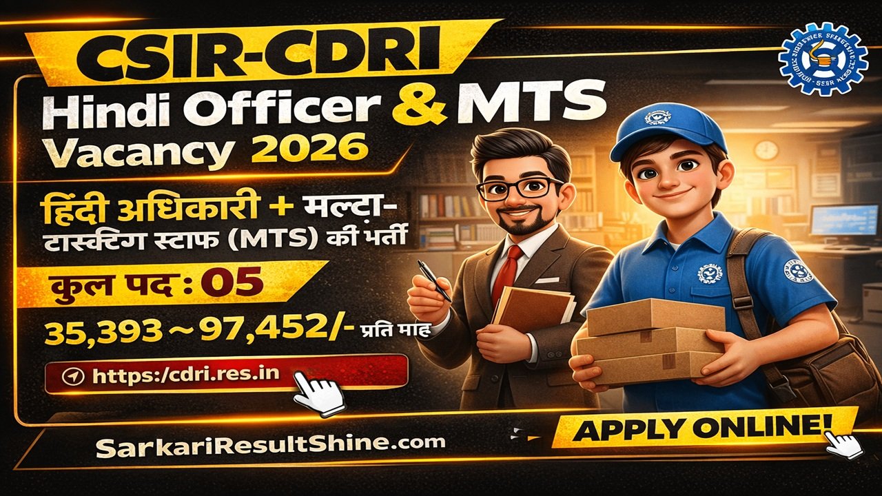 CSIR-CDRI Hindi Officer and MTS Vacancy 2026