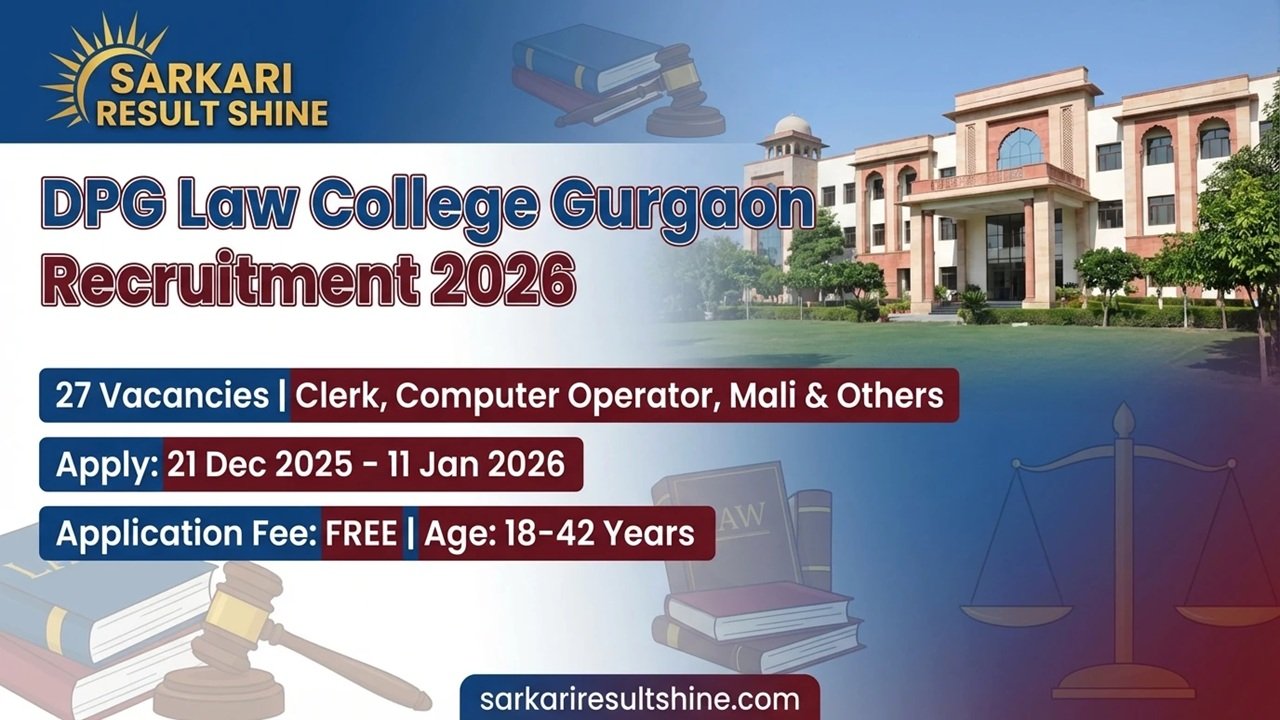 DPG Law College Gurgaon Recruitment 2026