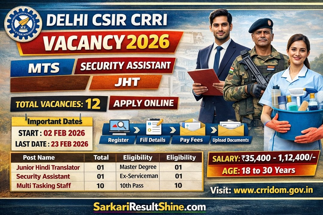 Delhi CSIR CRRI Vacancy 2026