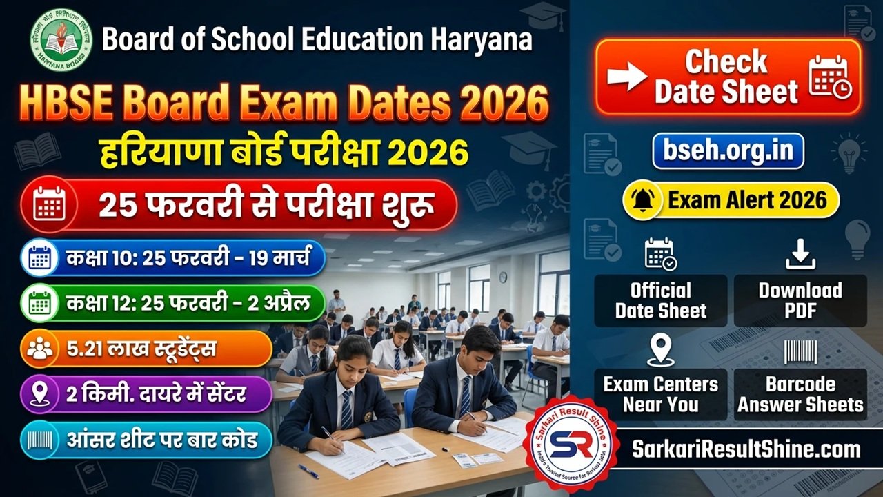HBSE Board Exam Dates 2026