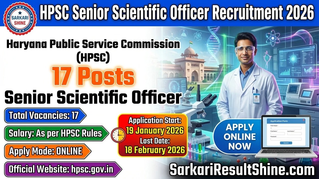 HPSC Senior Scientific Officer Recruitment 2026