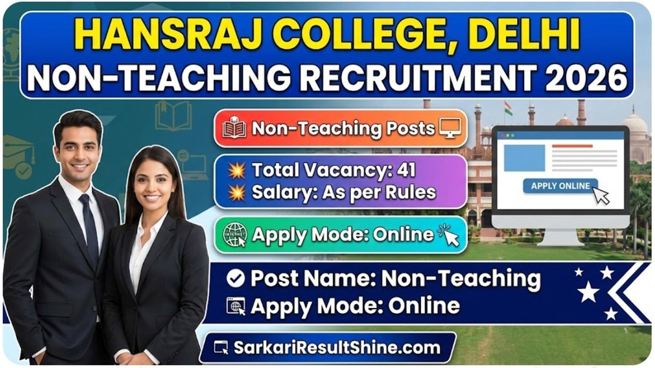 Hansraj College Delhi Non-Teaching Recruitment 2026