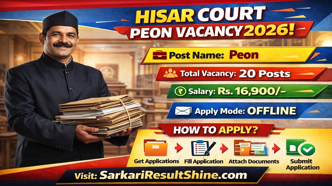 Hisar Court Peon Vacancy 2026