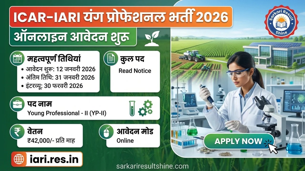 ICAR-IARI Young Professional Recruitment 2026