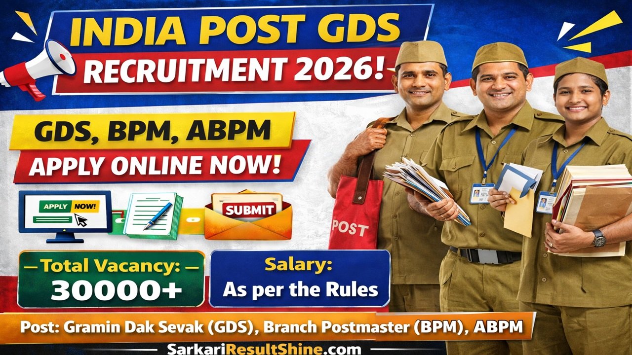 India Post GDS Recruitment 2026, Notification for 30000+ Posts