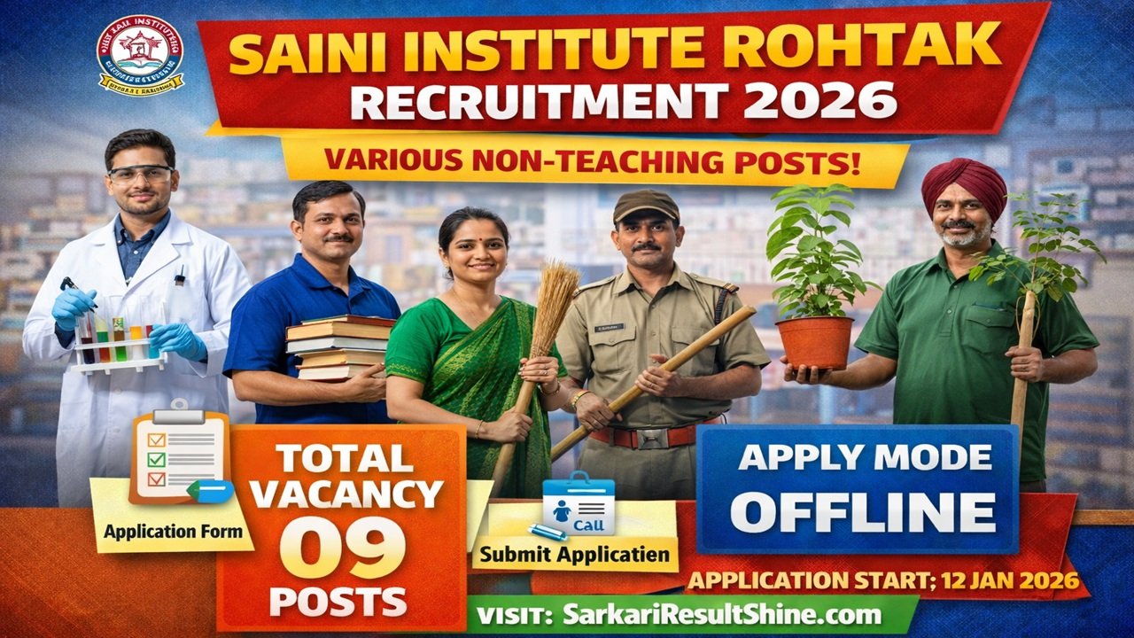 Saini Institute Rohtak Recruitment 2026