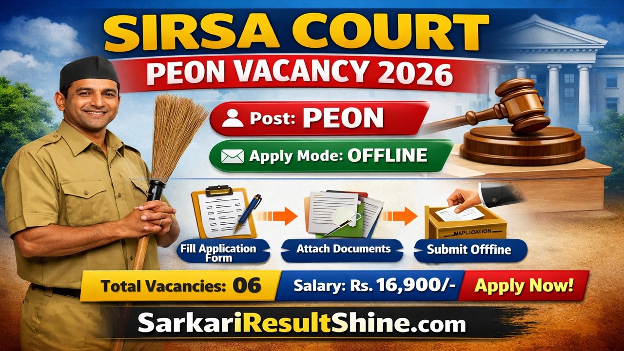Sirsa Court Peon Vacancy 2026
