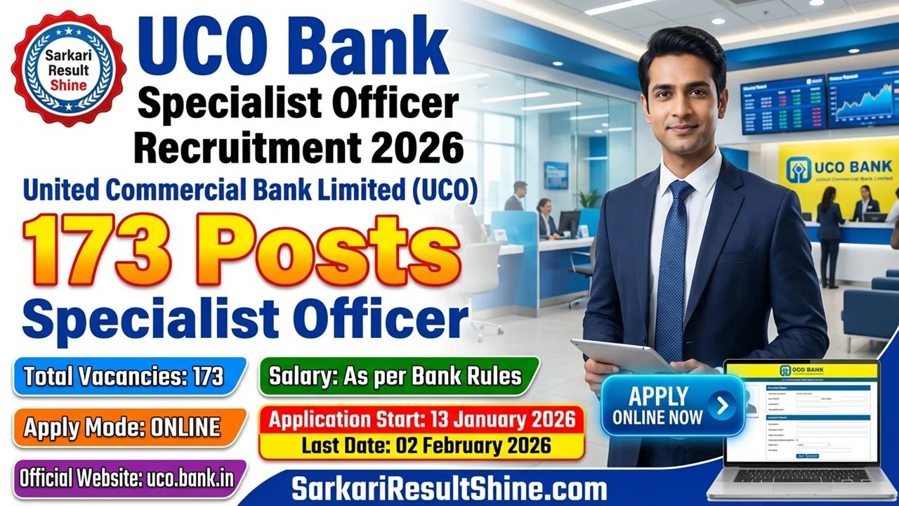UCO Bank Specialist Officer Recruitment 2026