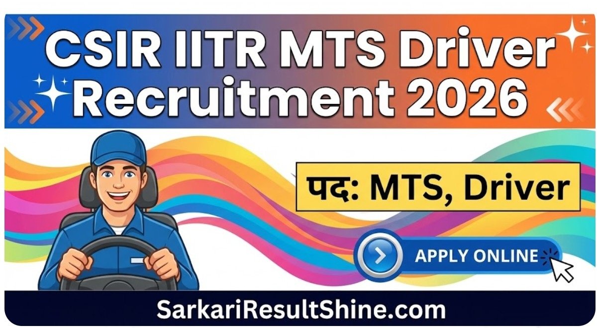 CSIR IITR MTS Driver Recruitment 2026