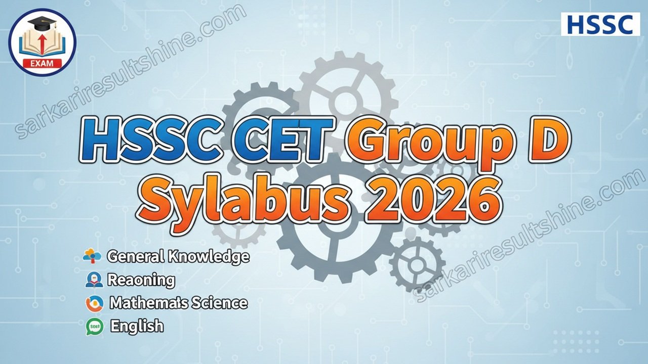 HSSC CET Group D Syllabus 2026