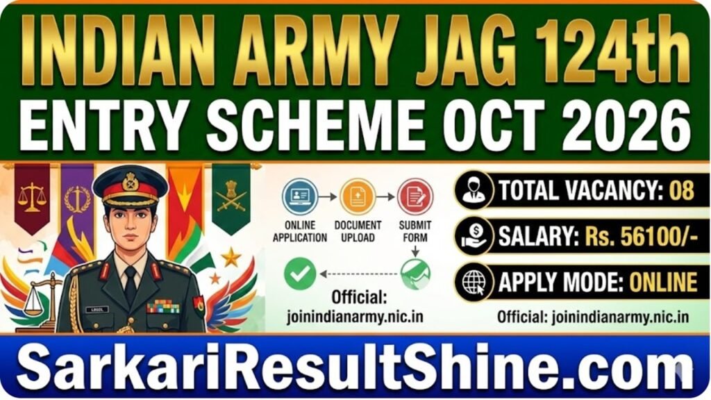 Sarkari Result Indian Army JAG 124th Entry Scheme October 2026 ...