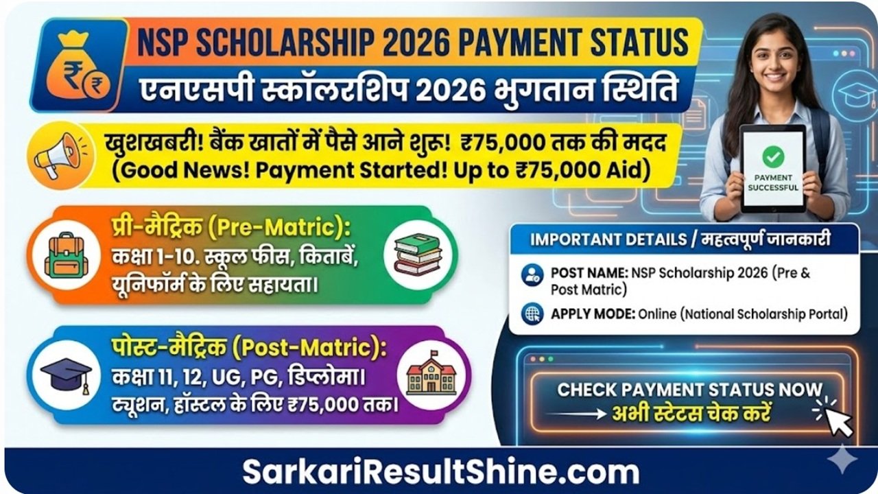 NSP Scholarship 2026 Payment Status
