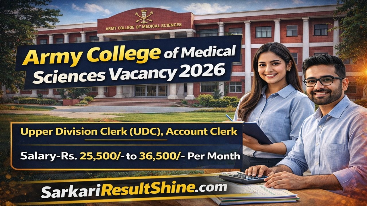 Army College of Medical Sciences Vacancy 2026