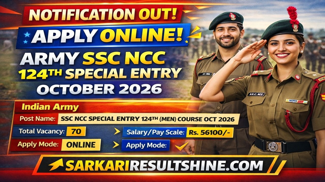Army SSC NCC 124th Special Entry October 2026
