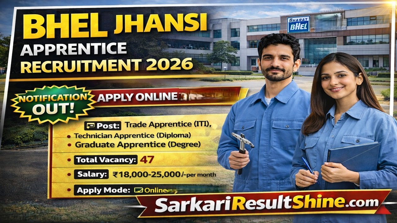 BHEL Jhansi Apprentice Recruitment 2026