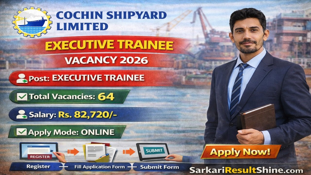 Cochin Shipyard Limited Executive Trainee Vacancy 2026