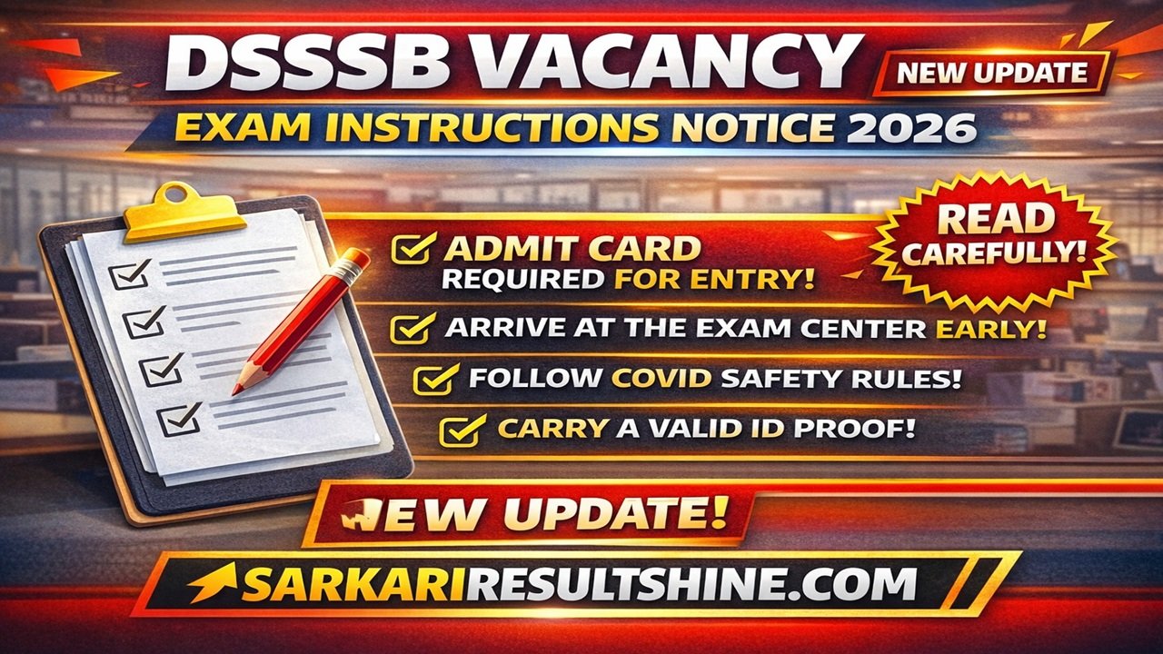 DSSSB Vacancy Exam Instructions Notice 2026