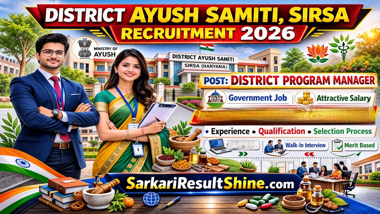 District AYUSH Samiti, Sirsa Recruitment 2026