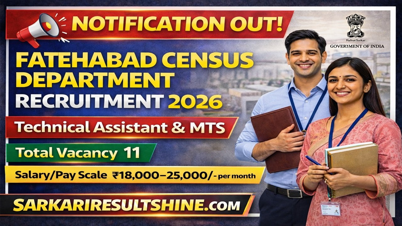 Fatehabad Census Department Recruitment 2026