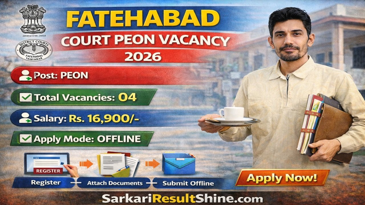Fatehabad Court Peon Vacancy 2026