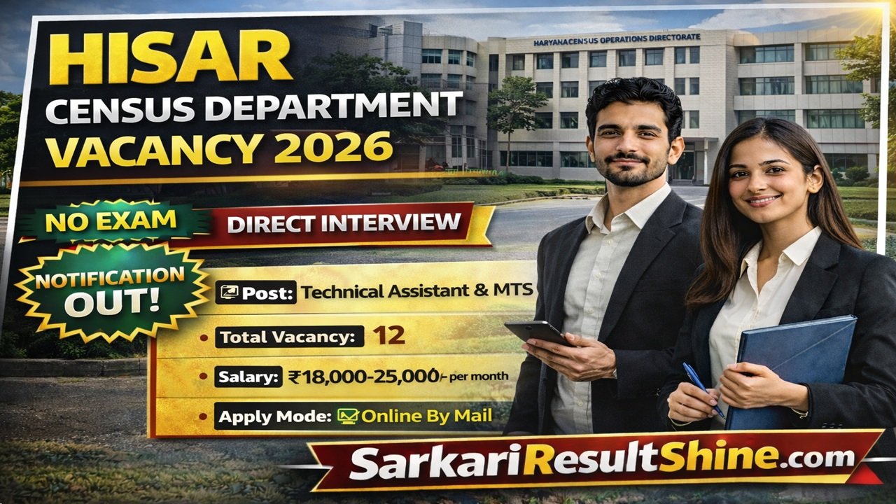 Hisar Census Department Recruitment 2026