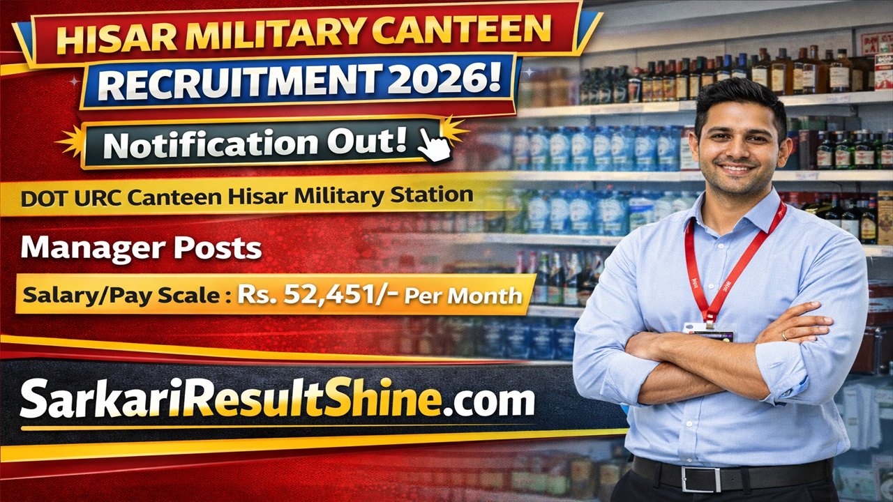 Hisar Military Canteen Recruitment 2026