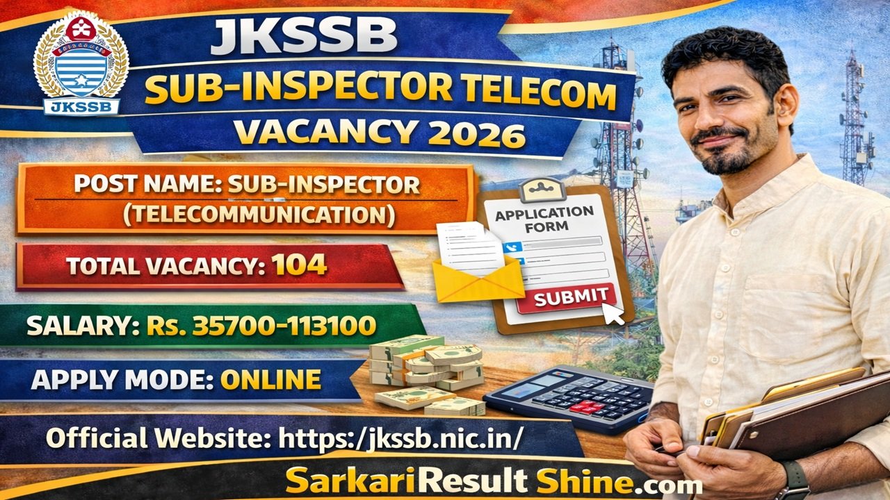 JKSSB Sub-Inspector Telecom Vacancy 2026