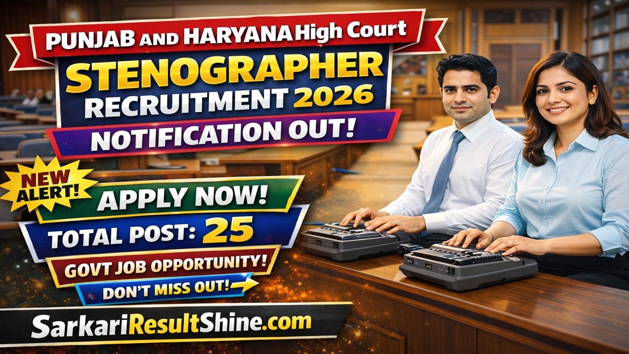 Punjab and Haryana High Court Stenographer Vacancy 2026