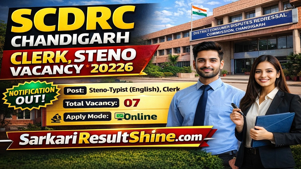 SCDRC Chandigarh Clerk Steno Vacancy 2026