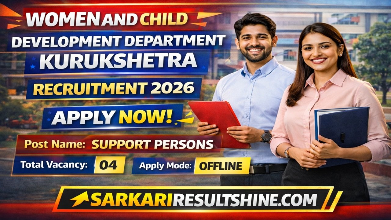 Women and Child Development Department Kurukshetra Vacancy 2026