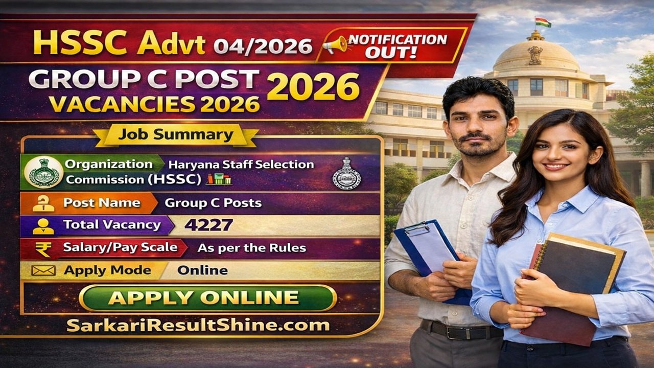 HSSC Advt 04/2026 Group C Post Vacancies 2026