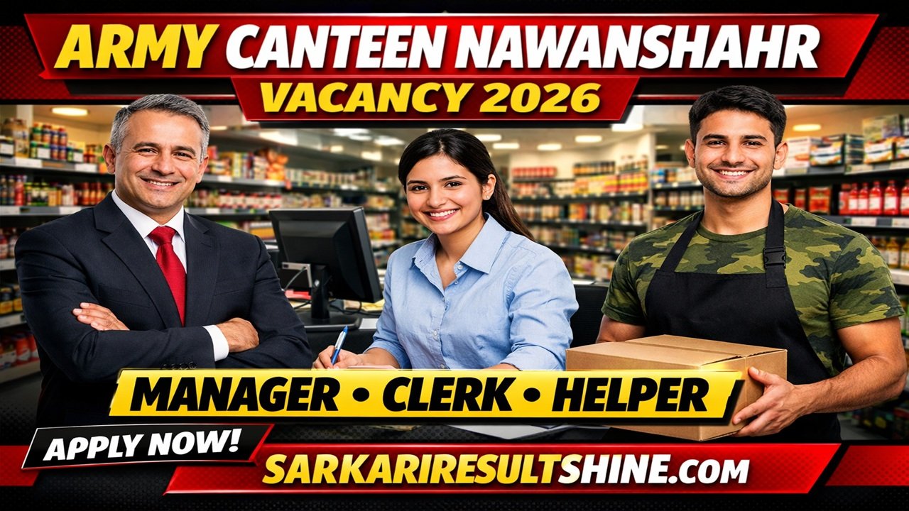Army Canteen Nawanshahr Vacancy 2026