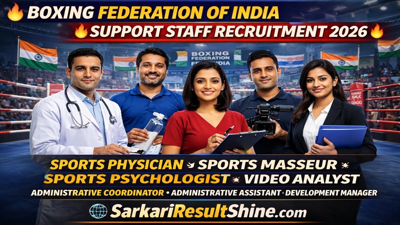 Boxing Federation of India Support Staff Recruitment 2026