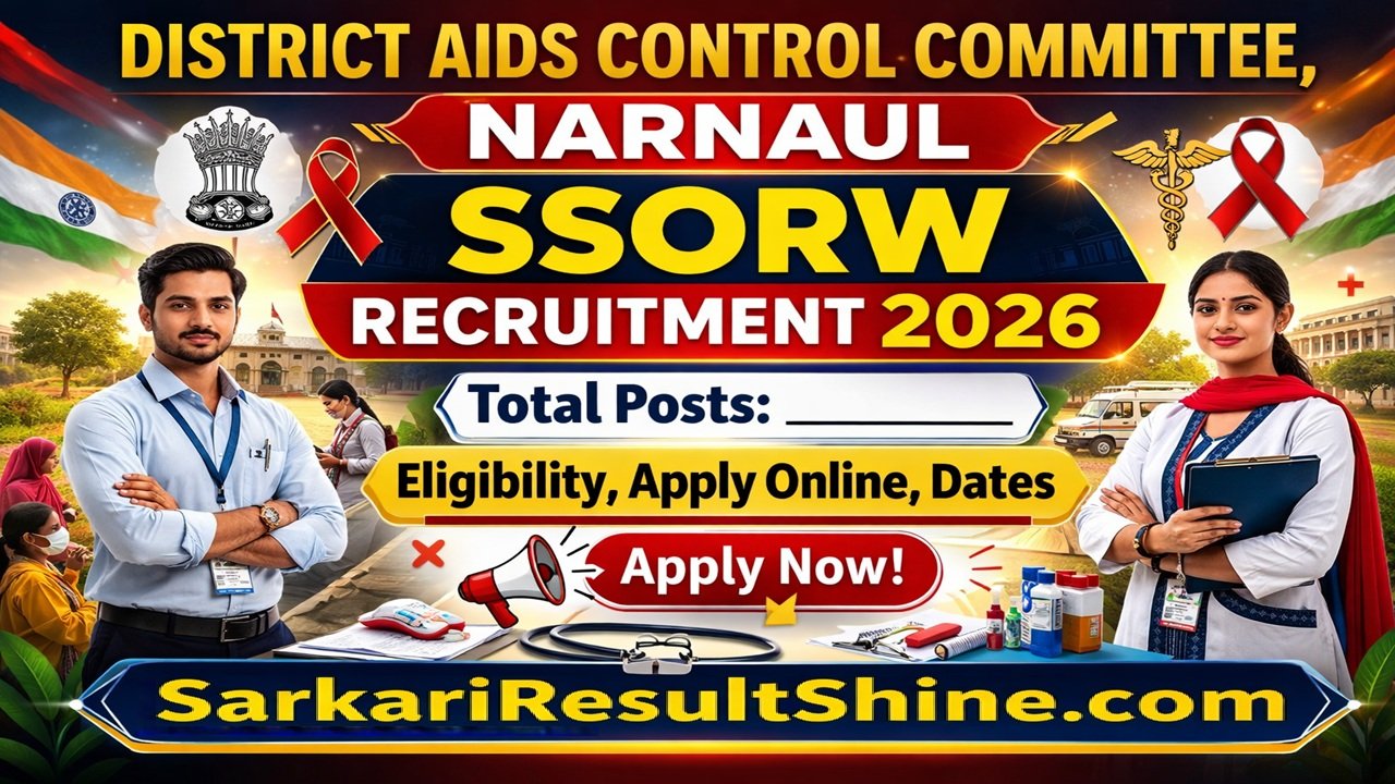 District AIDS Control Committee, Narnaul SSORW Recruitment 2026