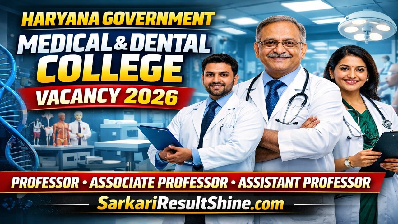 Haryana Government Medical and Dental College Vacancy 2026