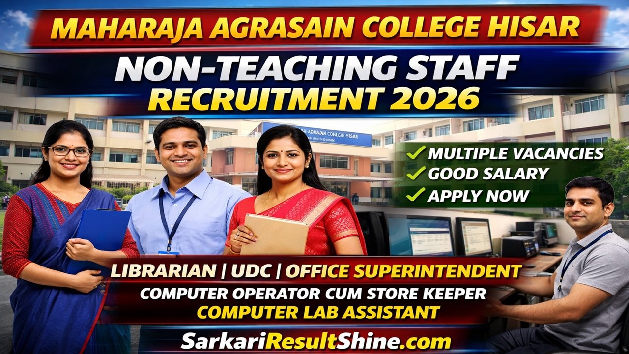 Maharaja Agrasain College Hisar Recruitment 2026