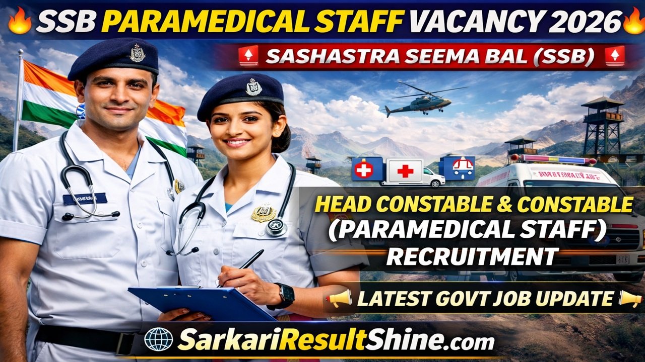 SSB Paramedical Staff Vacancy 2026